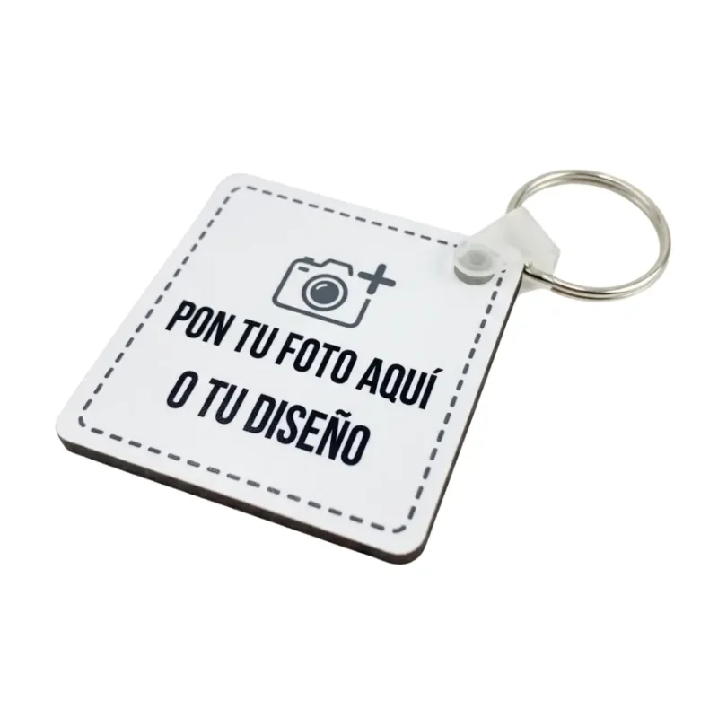 Plantilla para diseñar un llavero personalizado con foto.