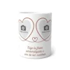 Taza con foto y texto con plantilla de corazones para personalizar